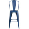 Flash Furniture Distressed Antique Blue Metal Indoor-Outdoor Bar Height Chair 30"H - ET-3534-30-AB-GG