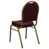 Flash Furniture Hercules Series Dome Back Stacking Banquet Chair with Burgundy Patterned Fabric - FD-C03-ALLGOLD-EFE1679-GG