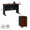 Bush Business Furniture Series A Desk with Mobile File Cabinet in Hansen Cherry 48"W - SRA025HCSU