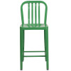 Flash Furniture Green Metal Indoor-Outdoor Counter Height Stool 24"H (2-Pack) - CH-61200-24-GN-GG