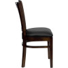 Flash Furniture Wood Vertical Back Chair with Walnut Finish and Black Vinyl Seat - XU-DGW0008VRT-WAL-BLKV-GG
