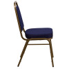 Flash Furniture Hercules Series Trapezoidal Back Stacking Banquet Chair with Navy Patterned Fabric - FD-BHF-1-ALLGOLD-0849-NVY-GG