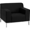 Flash Furniture Definity Series Contemporary Black Leather Chair with Stainless Steel Frame - ZB-DEFINITY-8009-CHAIR-BK-GG