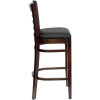 Flash Furniture Wood Ladder Back Barstool with Walnut Finish and and Black Vinyl Seat -XU-DGW0005BARLAD-WAL-BLKV-GG