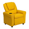 Flash Furniture Kid's Recliner with Cup Holder Yellow Vinyl - DG-ULT-KID-YEL-GG