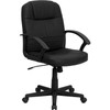 Flash Furniture Mid-Back Black Leather Executive Swivel Office Chair - BT-8075-BK-GG