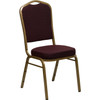 Flash Furniture Hercules Series Crown Back Stacking Banquet Chair with Burgundy Patterned Fabric - FD-C01-ALLGOLD-EFE1679-GG