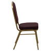 Flash Furniture Hercules Series Crown Back Stacking Banquet Chair with Burgundy Patterned Fabric - FD-C01-ALLGOLD-EFE1679-GG