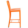 Flash Furniture Orange Metal Indoor-Outdoor Counter Height Stool 24"H (2-Pack) - CH-61200-24-OR-GG