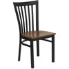 Flash Furniture School House Metal Restaurant Chair with Cherry Woodl Seat - XU-DG6Q4BSCH-CHYW-GG