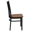 Flash Furniture School House Metal Restaurant Chair with Cherry Woodl Seat - XU-DG6Q4BSCH-CHYW-GG