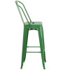 Flash Furniture Green Metal Indoor-Outdoor Bar Height Chair 30"H - CH-31320-30GB-GN-GG