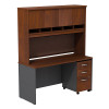 Bush Business Furniture Series C Executive Desk 60" with Hutch and Mobile File Cabinet in Hansen Cherry - SRC014HCSU