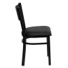 Flash Furniture Grid Back Metal Restaurant Chair with Black Vinyl Seat - XU-DG-60115-GRD-BLKV-GG