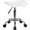 Flash Furniture Vibrant White Tractor Seat and Chrome Stool  -  LF-214A-WHITE-GG
