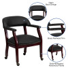 Flash Furniture Black LeatherSoft Conference Chair with Casters - B-Z100-LF-0005-BK-LEA-GG