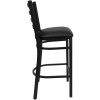 Flash Furniture Ladder Back Metal Restaurant Barstool with Black Vinyl Seat - XU-DG697BLAD-BAR-BLKV-GG