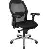 Flash Furniture Mid-Back Super Mesh Office Chair with Black Fabric Seat and Knee Tilt Control - LF-W42-GG