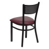 Flash Furniture Grid Back Metal Restaurant Chair with Burgundy Vinyl Seat - XU-DG-60115-GRD-BURV-GG