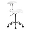 Flash Furniture Vibrant White and Chrome Computer Task Chair with Tractor Seat - LF-214-WHITE-GG