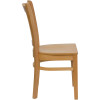 Flash Furniture Wood Vertical Back Chair with Natural Finish and Natural Wood Seat - XU-DGW0008VRT-NAT-GG