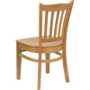 Flash Furniture Wood Vertical Back Chair with Natural Finish and Natural Wood Seat - XU-DGW0008VRT-NAT-GG