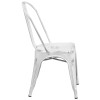 Flash Furniture Distressed White Metal Indoor-Outdoor Stackable Chair - ET-3534-WH-GG