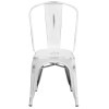 Flash Furniture Distressed White Metal Indoor-Outdoor Stackable Chair - ET-3534-WH-GG