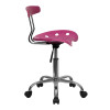 Flash Furniture Vibrant Pink and Chrome Computer Task Chair with Tractor Seat - LF-214-PINK-GG