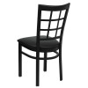 Flash Furniture Window Back Metal Restaurant Chair with Black Vinyl Seat - XU-DG6Q3BWIN-BLKV-GG