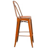 Flash Furniture Distressed Orange Metal Indoor-Outdoor Bar Height Chair 30"H - ET-3534-30-OR-GG
