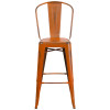 Flash Furniture Distressed Orange Metal Indoor-Outdoor Bar Height Chair 30"H - ET-3534-30-OR-GG