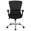 Flash Furniture Mid-Back Black Mesh Contemporary Computer chair with Adjustabe Arms and Chrome Base - GO-5307B-GG