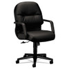 HON 2090 Series Pillow-Soft Managerial Leather Mid-Back Swivel Tilt Chair Black - 2092SR11T