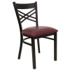 Flash Furniture X-Back Metal Restaurant Chair with Burgundy Vinyl Seat - XU-6FOBXBK-BURV-GG