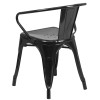Flash Furniture Black Metal Indoor-Outdoor Chair with Arms - CH-31270-BK-GG