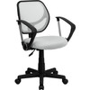 Flash Furniture Mid-Back White Mesh Task Chair and Computer Chair with Arms - WA-3074-WHT-A-GG