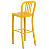 Flash Furniture Yellow Metal Indoor-Outdoor Barstool 30"H (2-Pack) - CH-61200-30-YL-GG
