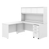 Bush Business Furniture Studio C Desk L-Shaped with Hutch Package 72" White - STC006WHSU