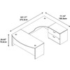 Bush Business Furniture Series C Executive U-Shaped Bowfront Desk 72" with Lateral File Hansen Cherry Right - SRC019HCRSU