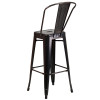 Flash Furniture Antique-Black Gold Metal Indoor-Outdoor Bar Height Chair 30"H - CH-31320-30GB-BQ-GG