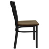 Flash Furniture X-Back Metal Restaurant Chair with Mahogany Wood Seat - XU-6FOBXBK-MAHW-GG