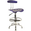 Flash Furniture Vibrant Deep Blue and Chrome Drafting / Bar Stool with Tractor Seat - LF-215-DEEPBLUE-GG