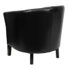 Flash Furniture Black Leather Barrel Shaped Guest Chair - GO-S-11-BK-BARREL-GG