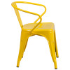 Flash Furniture Yellow Metal Indoor-Outdoor Chair with Arms - CH-31270-YL-GG