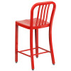 Flash Furniture Red Metal Indoor-Outdoor Counter Height Stool 24"H (2-Pack) - CH-61200-24-RED-GG