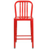 Flash Furniture Red Metal Indoor-Outdoor Counter Height Stool 24"H (2-Pack) - CH-61200-24-RED-GG