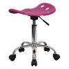 Flash Furniture Vibrant Pink Tractor Seat and Chrome Stool  -  LF-214A-PINK-GG