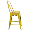 Flash Furniture Distressed Yellow Metal Indoor-Outdoor Counter Height Chair 24"H - ET-3534-24-YL-GG