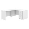 Bush Business Furniture Studio C Desk L-Shaped Package 60" White - STC008WHSU